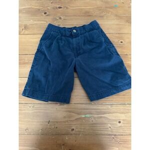 TKS Basics Boys Navy Blue Chino Shorts Size 10 Pleated Front 100% Cotton